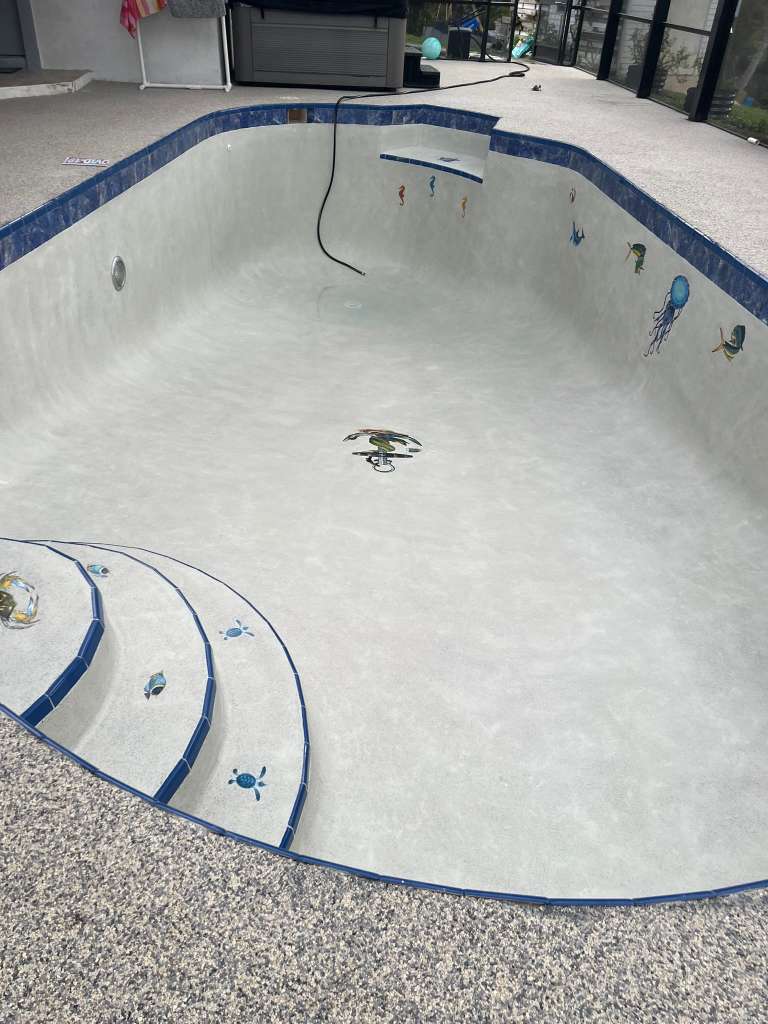 Elegant pool with new coping and tiles