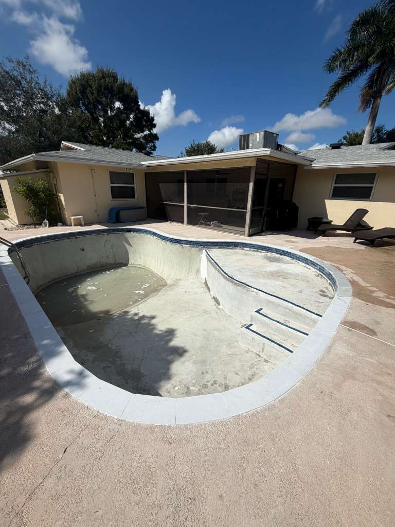 Completed pool resurfacing