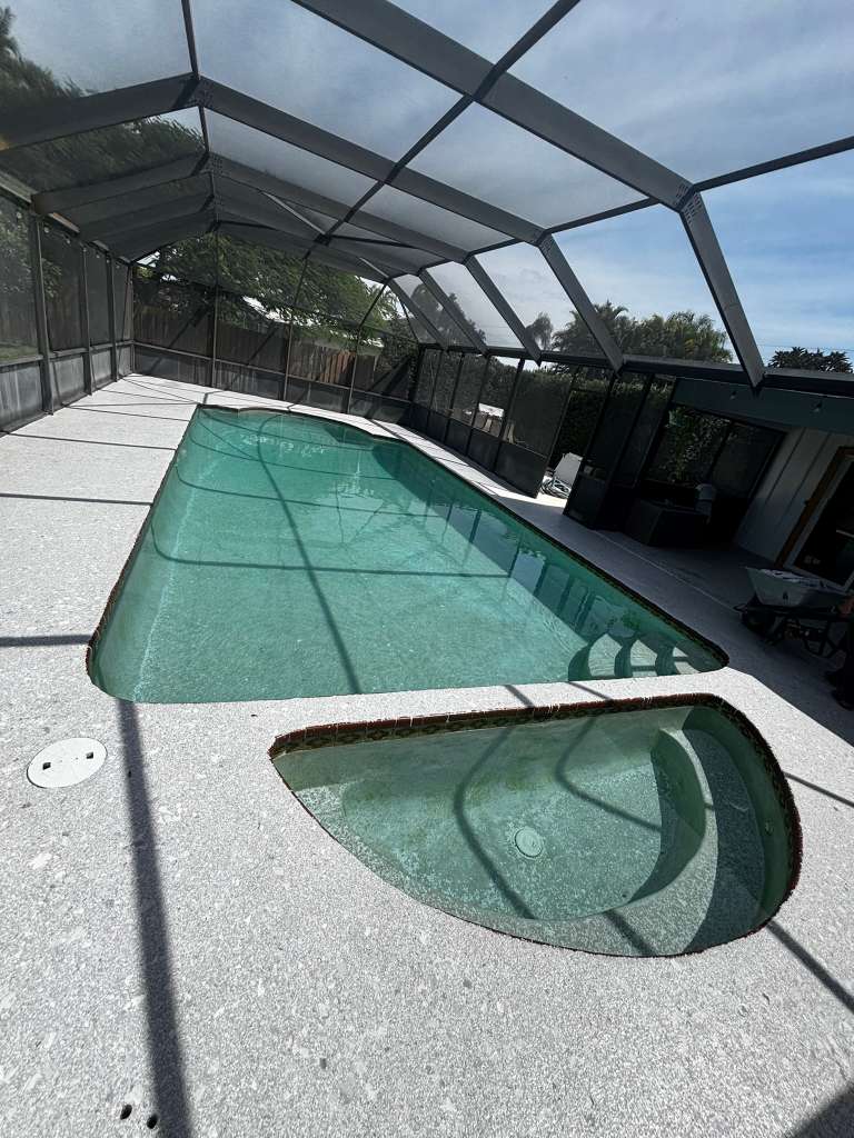 Complete backyard pool transformation