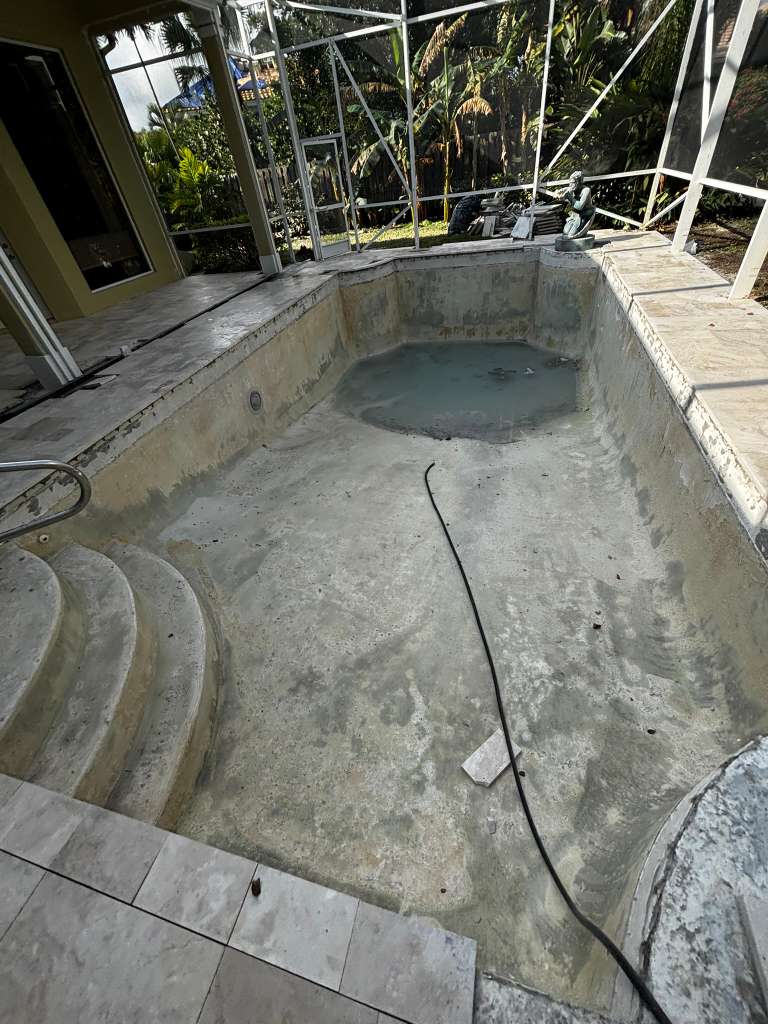 Complete backyard pool transformation