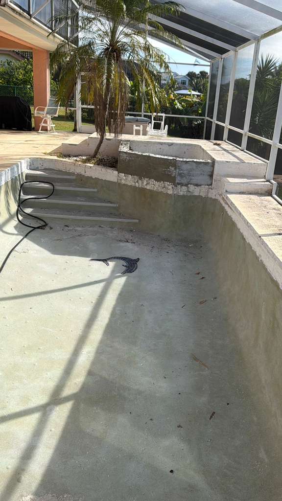 Completed pool resurfacing