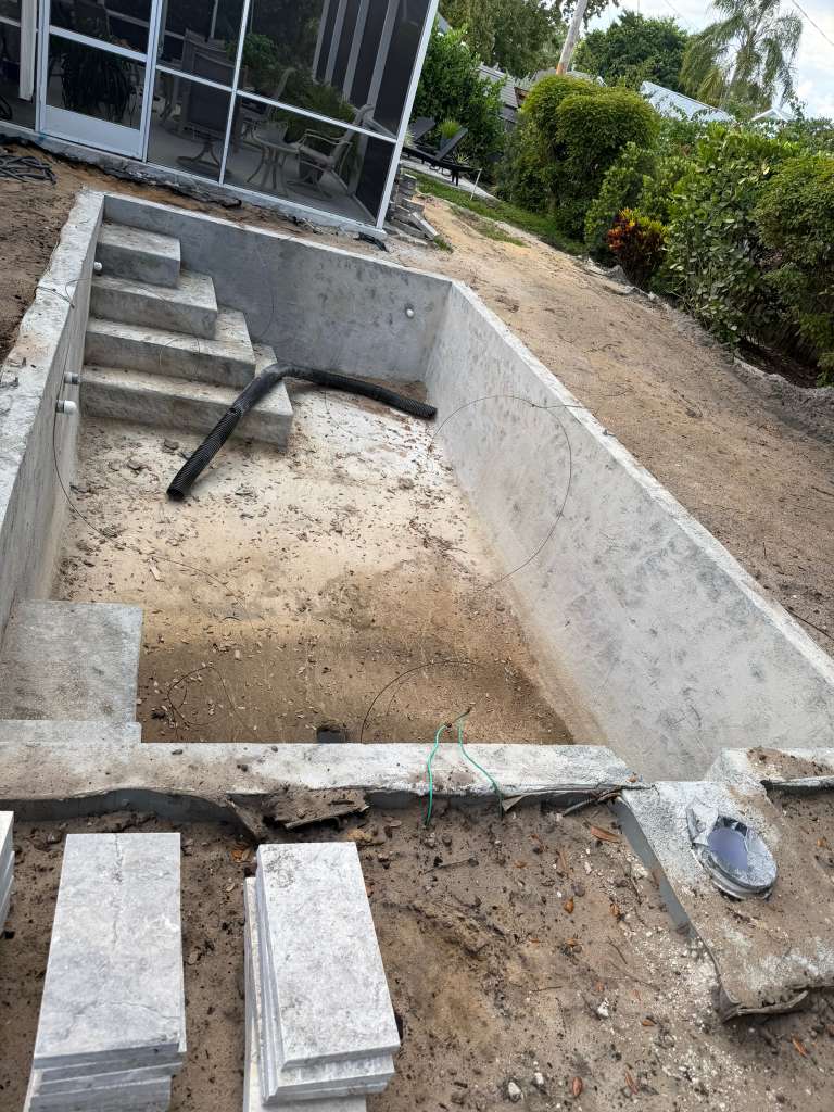 Complete backyard pool transformation